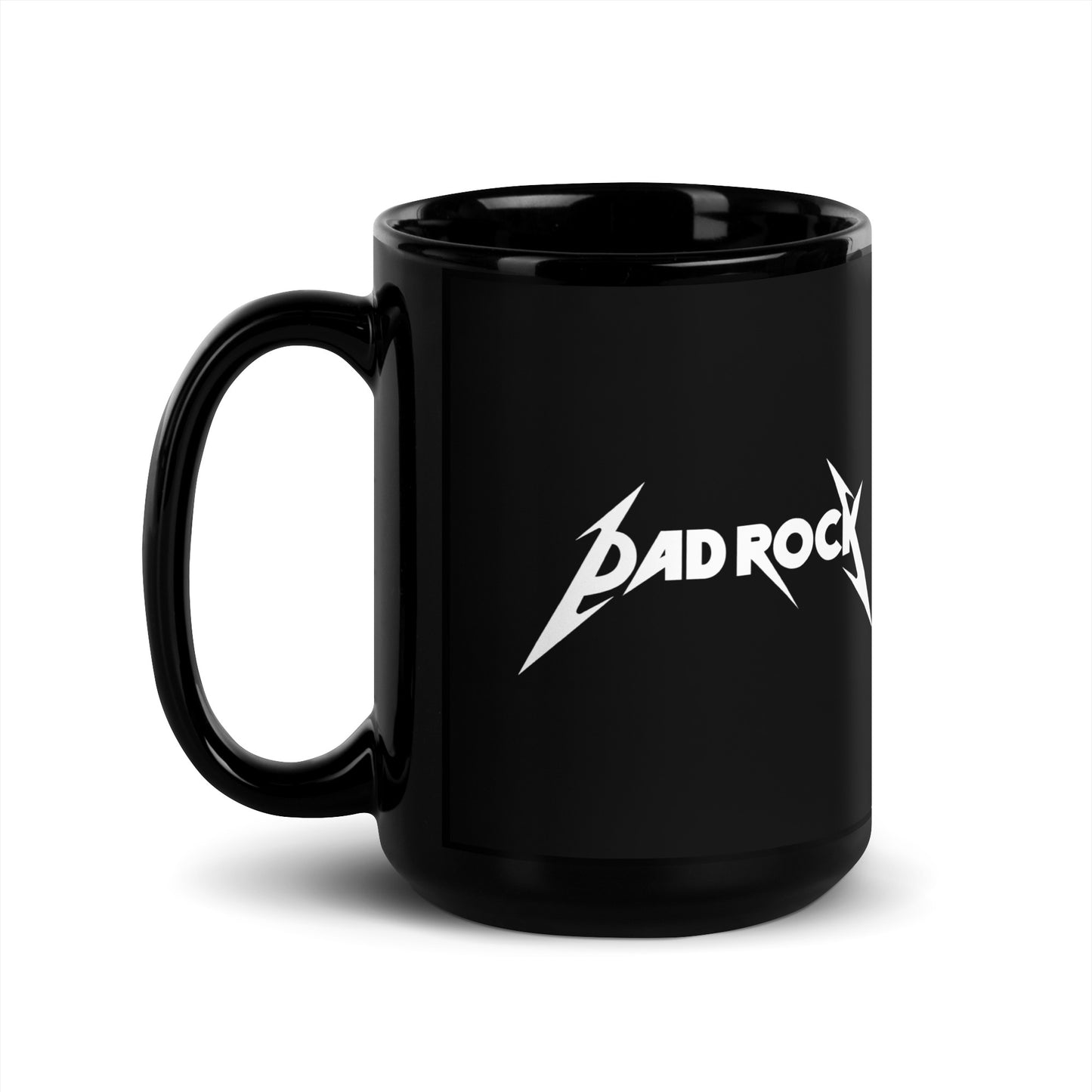 DAD ROCK Black Glossy Mug