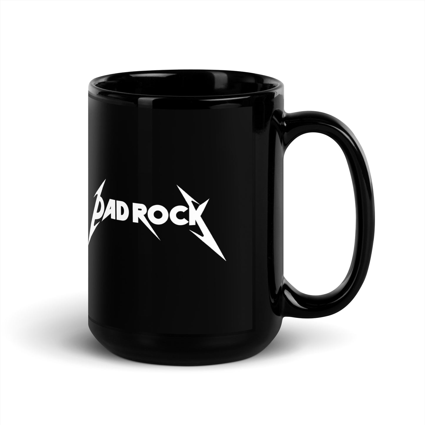 DAD ROCK Black Glossy Mug