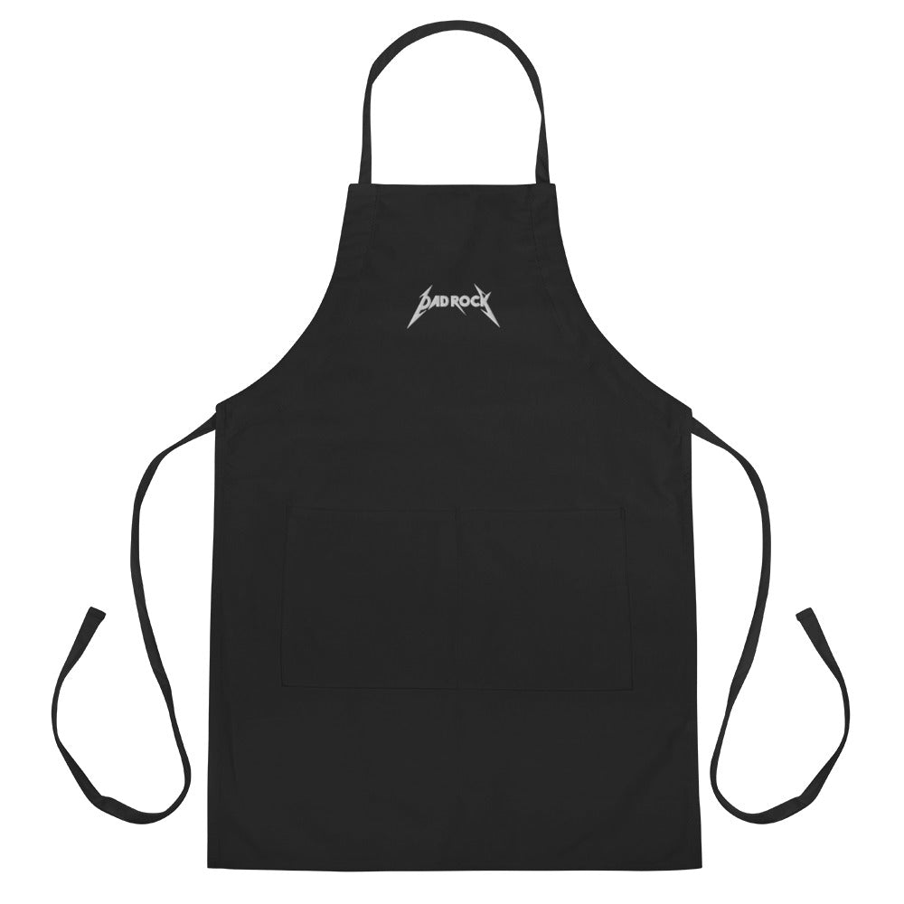 DAD ROCK in white Embroidered Apron