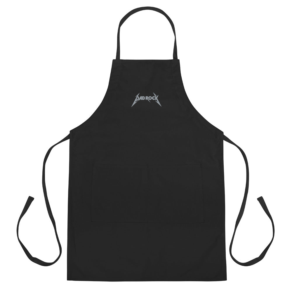DAD ROCK in grey Embroidered Apron