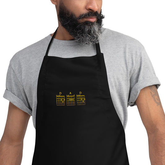 D A D Chords Apron Gold Embroidered