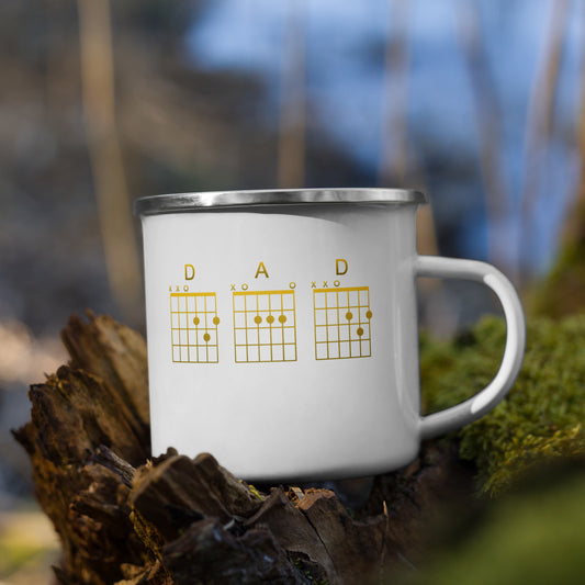 D A D chords in gold Enamel Mug