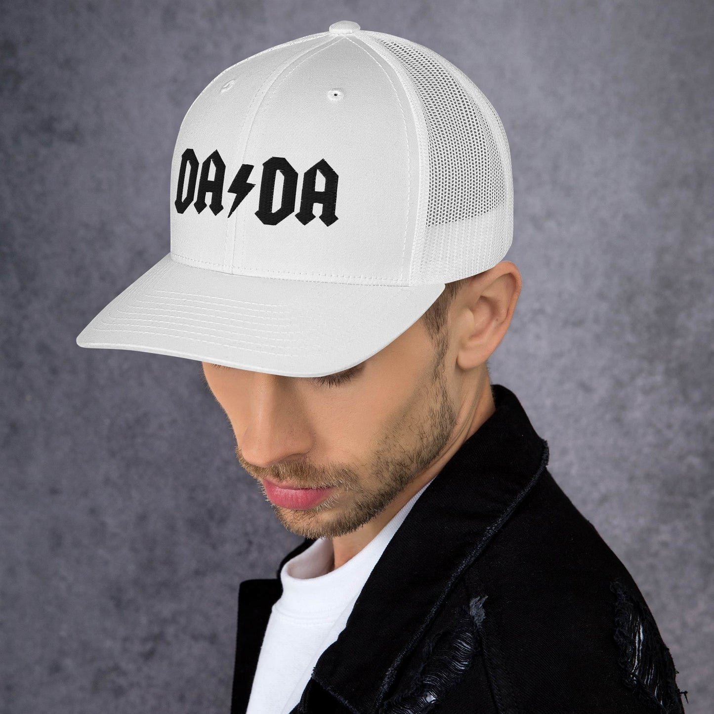 DA/DA White Trucker Cap
