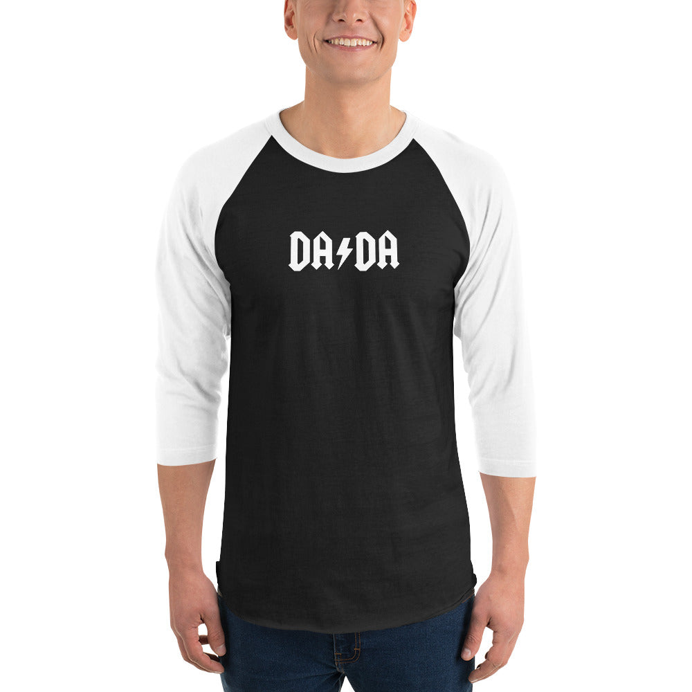 DA/DA in white 3/4 sleeve raglan shirt