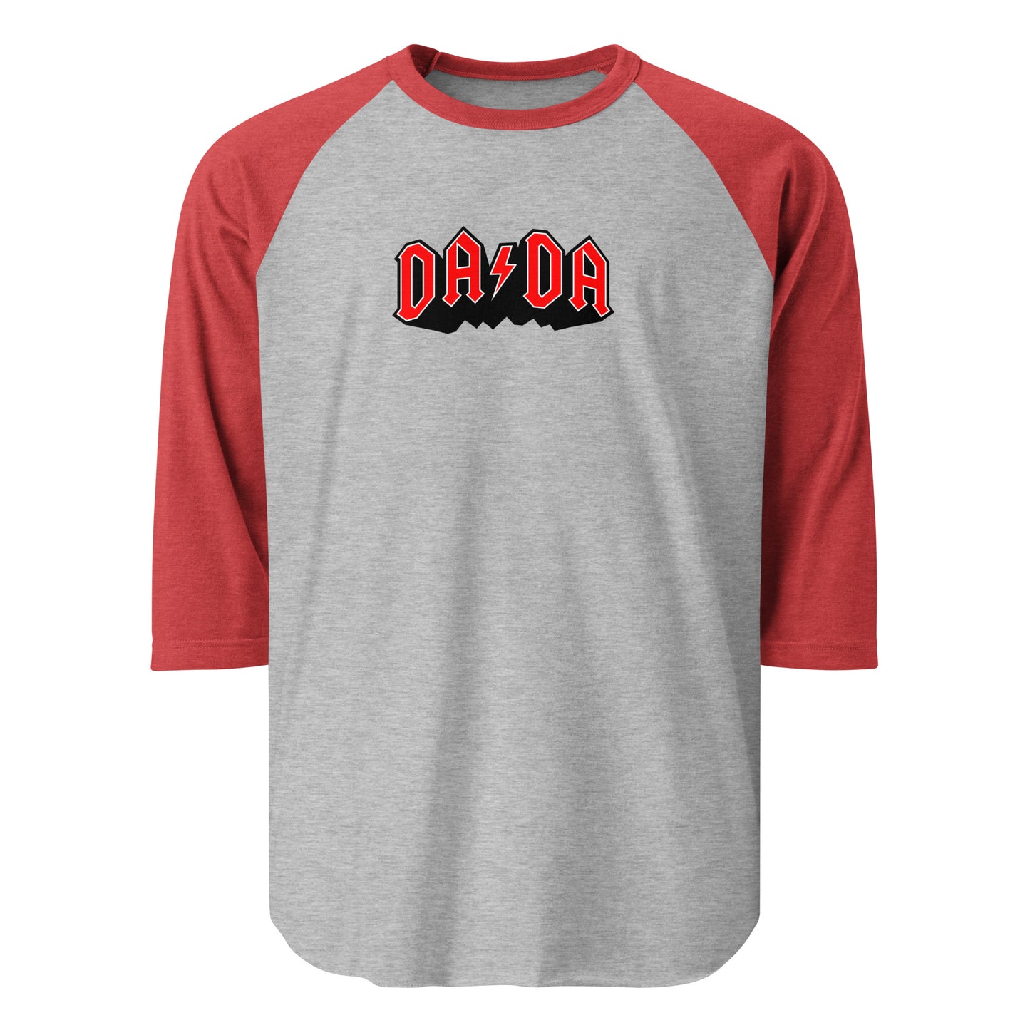 DA/DA in red 3/4 sleeve raglan shirt