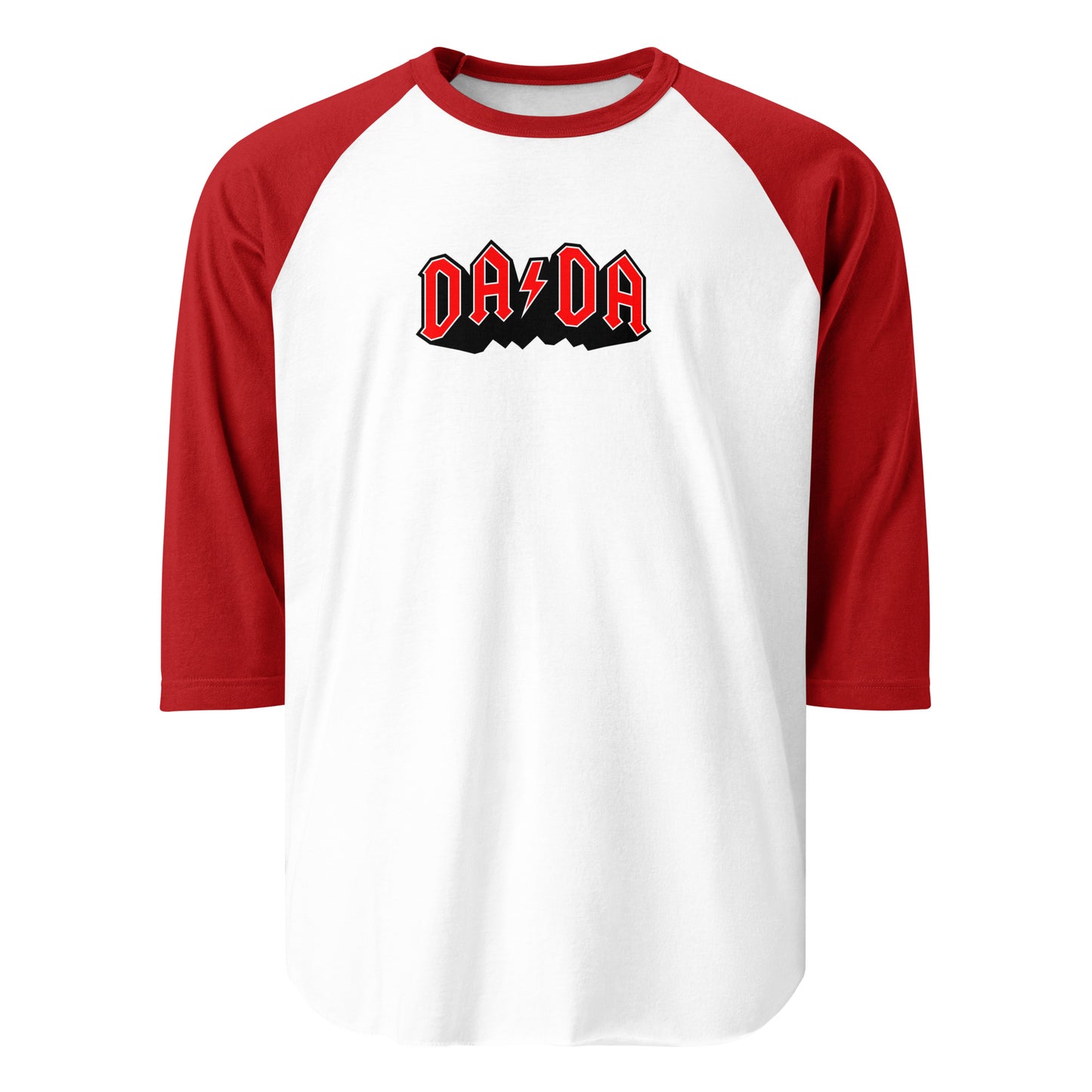DA/DA in red 3/4 sleeve raglan shirt