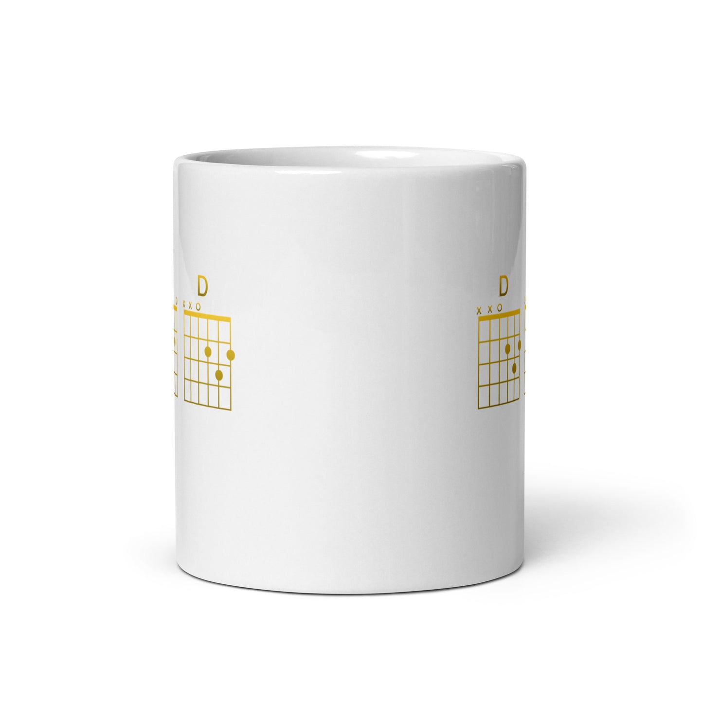 D A D Chords in gold White glossy mug